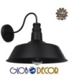 GLOBOSTAR® SORD 01053 Vintage Φωτιστικό Τοίχου - Απλίκα με Ντουί 1 x E27 AC 220-240V IP20 - Μαύρο - Μ36 x Π42 x Υ32cm